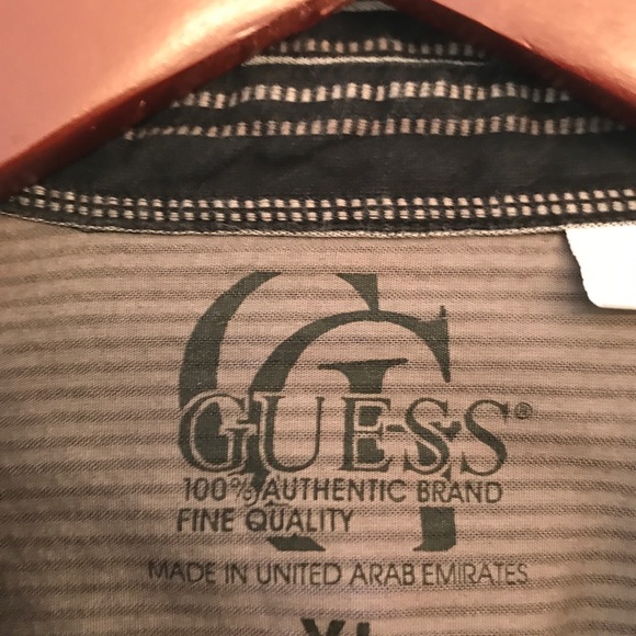 Guess Men's Dress Shirt XL Black Button Authentic - Picture 6 of 8